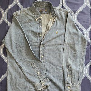 Men's Large, Polo Ralph Lauren Long-sleeved Collard Jean Button - Up
